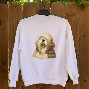Vintage Bearded Collie dog sweatshirt size Large by Jerzees.